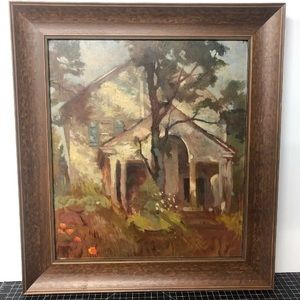 Original oil painting on board framed landscape